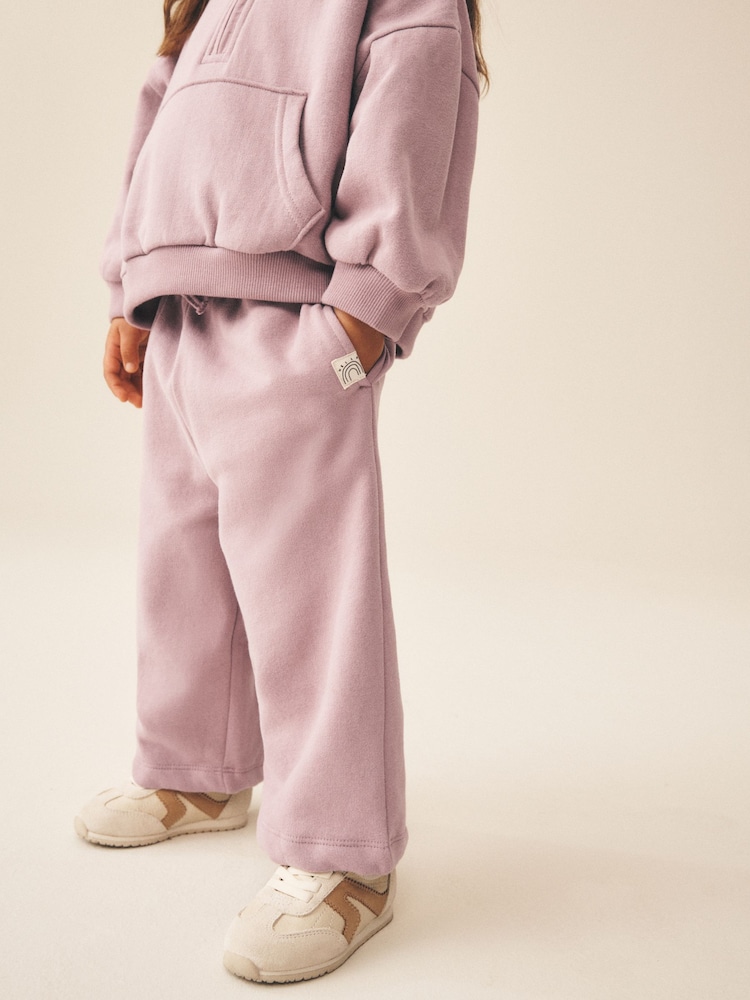 Mauve Purple Wide Leg Sweat Joggers (3mths-7yrs) - Image 1 of 8 Mauve Purple Wide Leg Sweat Joggers (3mths-7yrs) - Image 1 of 8