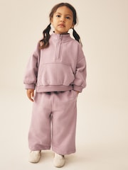 Mauve Purple Wide Leg Sweat Joggers (3mths-7yrs) - Image 2 of 8