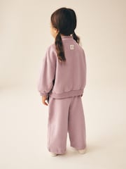 Mauve Purple Wide Leg Sweat Joggers (3mths-7yrs) - Image 3 of 8