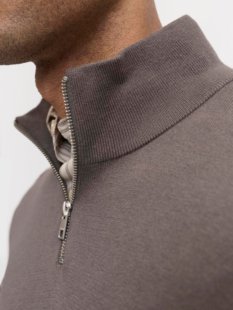 JACK & JONES Grey Emil Half Zip Jumper - Image 5 of 5 JACK & JONES Grey Emil Half Zip Jumper - Image 5 of 5