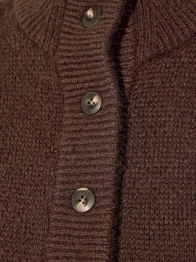 Friends Like These Neutral Knitted Bomber Cardigan - Image 5 of 5