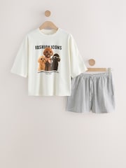 Cream Dogs Short Set Pyjamas - Image 1 of 4