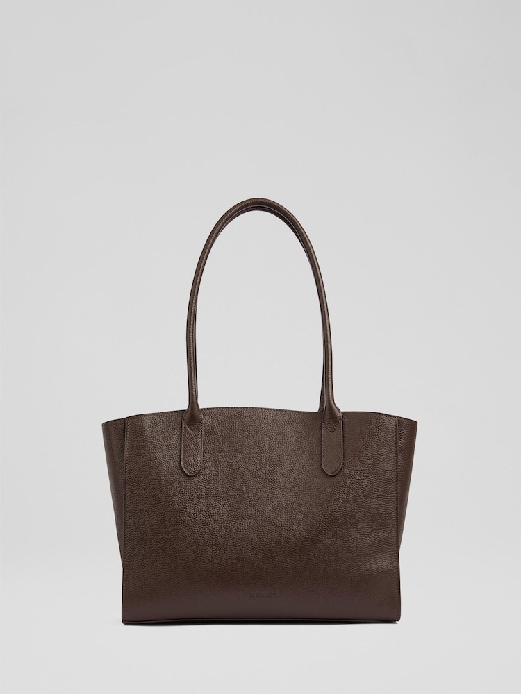 LK Bennett Brown Jemima Midi Tote - Image 1 of 2