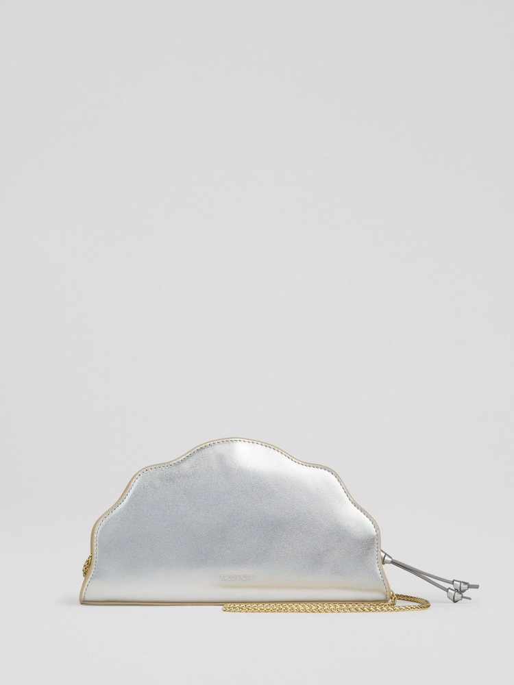 LK Bennett Metallic Suzy Scallop Clutch Bag - Image 2 of 3