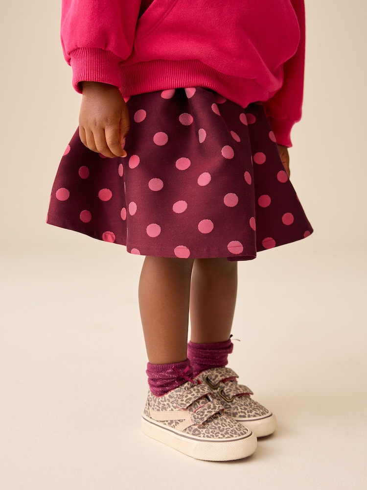 Pink/ Red Spot Pullon Skirt (3mths-7yrs) - Image 2 of 8 Pink/ Red Spot Pullon Skirt (3mths-7yrs) - Image 2 of 8