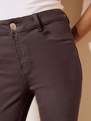 Friends Like These Chocolate Brown High Waisted Zip Front Jeans - Image 3 of 6