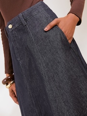 Enxaguar e lavar - Friends Like These Denim Seamed A Line Midi Skirt - Imagem 3 de 5