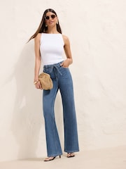 Friends Like These Mid Blue Wash Everyday Wide Leg Jeans - Image 1 of 5