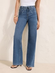 Friends Like These Mid Blue Wash Everyday Wide Leg Jeans - Image 4 of 5