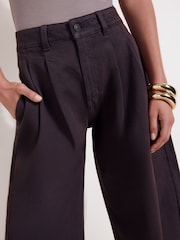 Friends Like These Berry Red High Waisted Pleated Wide Leg Barrel Denim Jeans - Image 3 of 5