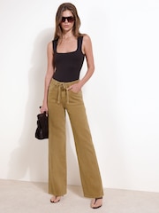 Friends Like These Olive Green Everyday Wide Leg Jeans - Image 1 of 6