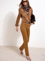 Friends Like These Ochre Yellow Stovepipe Straight Leg Jeans - Image 1 of 6