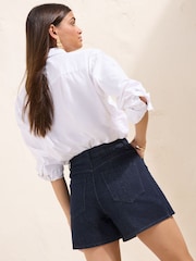 Friends Like These Rinse Wash Wrap Front Denim Mini Skort - Image 5 of 5