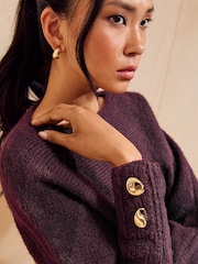 Friends Like These Aubergine Purple Slash Neck Jumper - Image 2 of 5