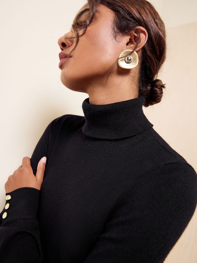 Friends Like These Black Roll Neck Knit Jumper - Image 2 of 5