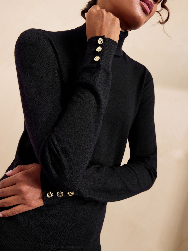 Friends Like These Black Roll Neck Knit Jumper - Image 5 of 5