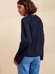 Friends Like These Navy V-Neck Seam Detail Jumper - Image 6 of 6