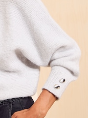 Friends Like These Grey Slash Neck Jumper - Image 3 of 6