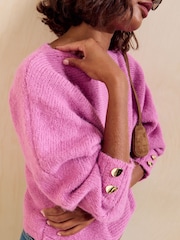 Friends Like These Pink Slash Neck Jumper - Image 2 of 5