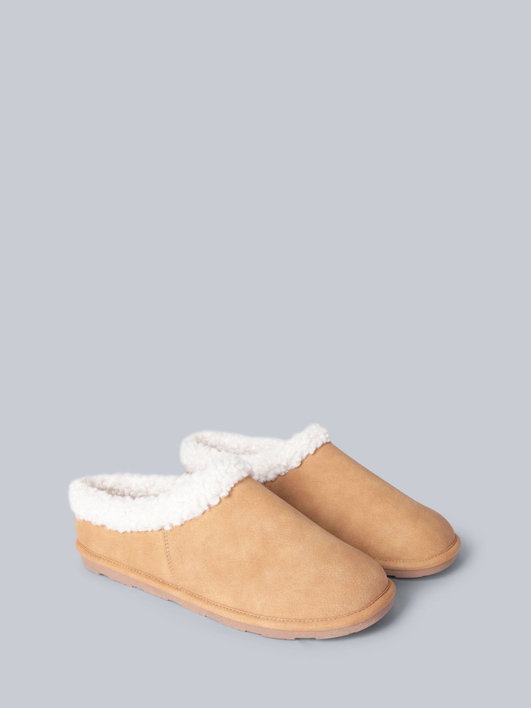 Animal Natural Unisex Borg Lined Slippers - Image 2 of 5 Animal Natural Unisex Borg Lined Slippers - Image 2 of 5