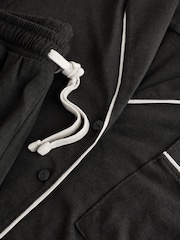 Black Jersey Button Through Pyjamas - Image 2 of 3