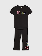 River Island Black River T-Shirt & Kickflare Set - Image 3 of 3