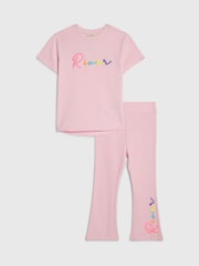 River Island Pink River T-Shirt & Kickflare Set - Image 2 of 3