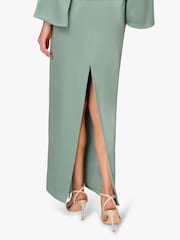 Adrianna Papell Green Aidan Mattox Satin Long Dress - Image 4 of 6