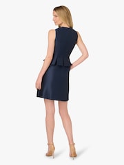 Adrianna Papell Blue Mikado Ruffle Short Dress - Image 2 of 6