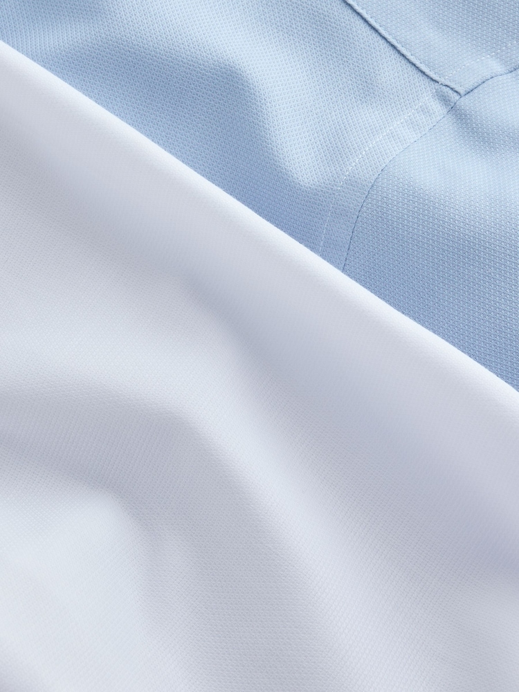 Azul/blanco - Pack de 2 camisas de fácil cuidado texturizadas de corte entallado con puño sencillo - Imagen 11 de 11 Azul/blanco - Pack de 2 camisas de fácil cuidado texturizadas de corte entallado con puño sencillo - Imagen 11 de 11