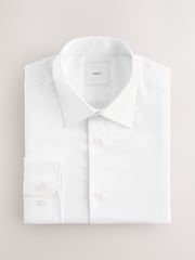 White/Blue/Pink Slim Fit Easy Care Single Cuff Smart Shirts 3 Pack - Image 8 of 9