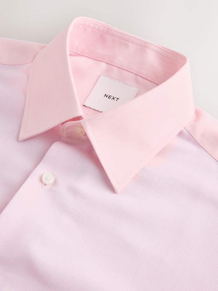 White/Blue/Pink Slim Fit Easy Care Single Cuff Smart Shirts 3 Pack - Image 9 of 9