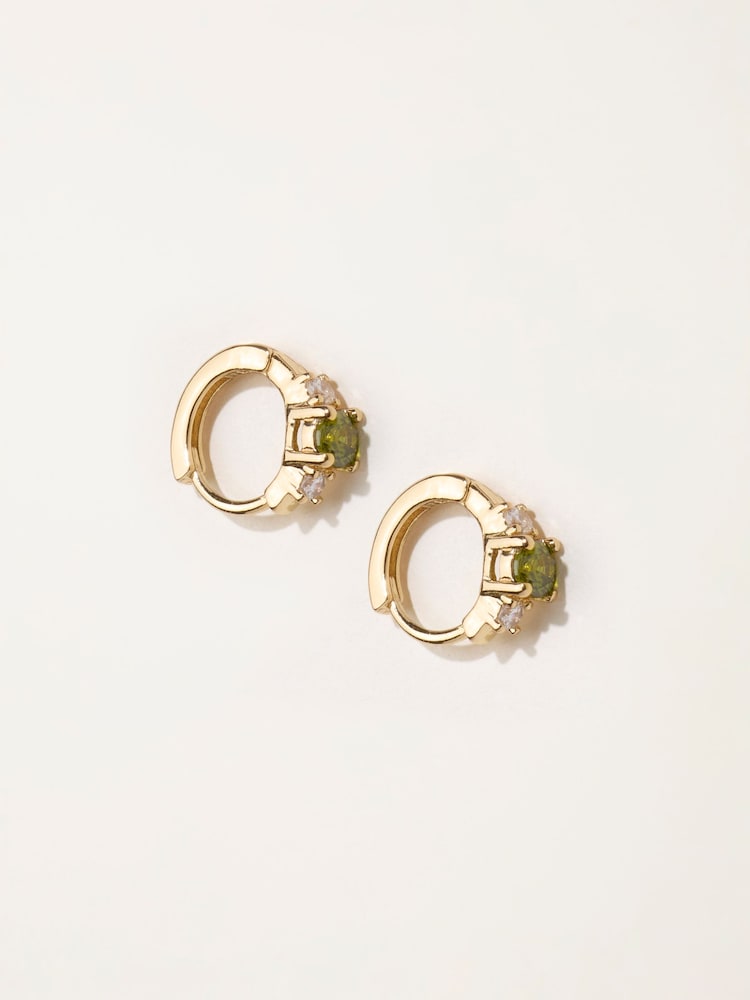 FatFace Gold Tone Gem Huggie Earrings - Image 1 of 2