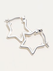 FatFace Silver Tone Star Hoop Earrings - Image 1 of 1