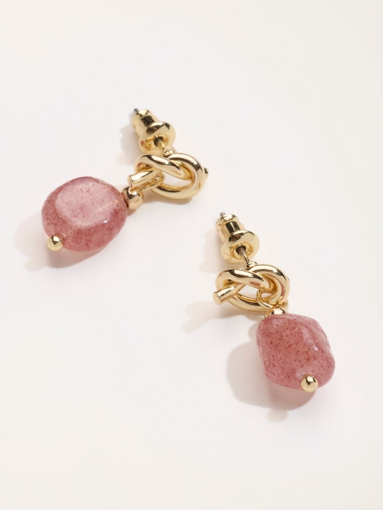 FatFace Pink Knot Stone Drops - Image 2 of 2
