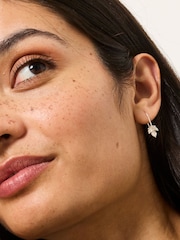 FatFace Silver Tone Leaf Drop Earrings - Image 4 of 4
