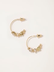 FatFace Natural Beaded Hoop Earrings - Image 1 of 2