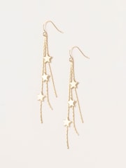 FatFace Gold Tone Star Drop Earrings - Image 1 of 2