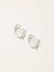 FatFace Silver Tone Star Huggie Earrings - Image 1 of 4