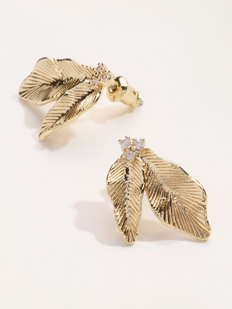 FatFace Leaf Party Studs - Imaginea 3 din 3