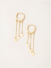 FatFace Gold Tone Star Party Hoops Earrings - Image 1 of 3