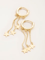 FatFace Gold Tone Star Party Hoops Earrings - Image 2 of 3