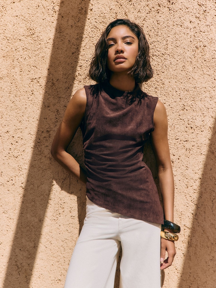 Friends Like These Faux Suede Sleeveless Top - Image 1 of 5