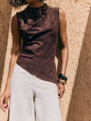 Friends Like These Faux Suede Sleeveless Top - Image 2 of 5