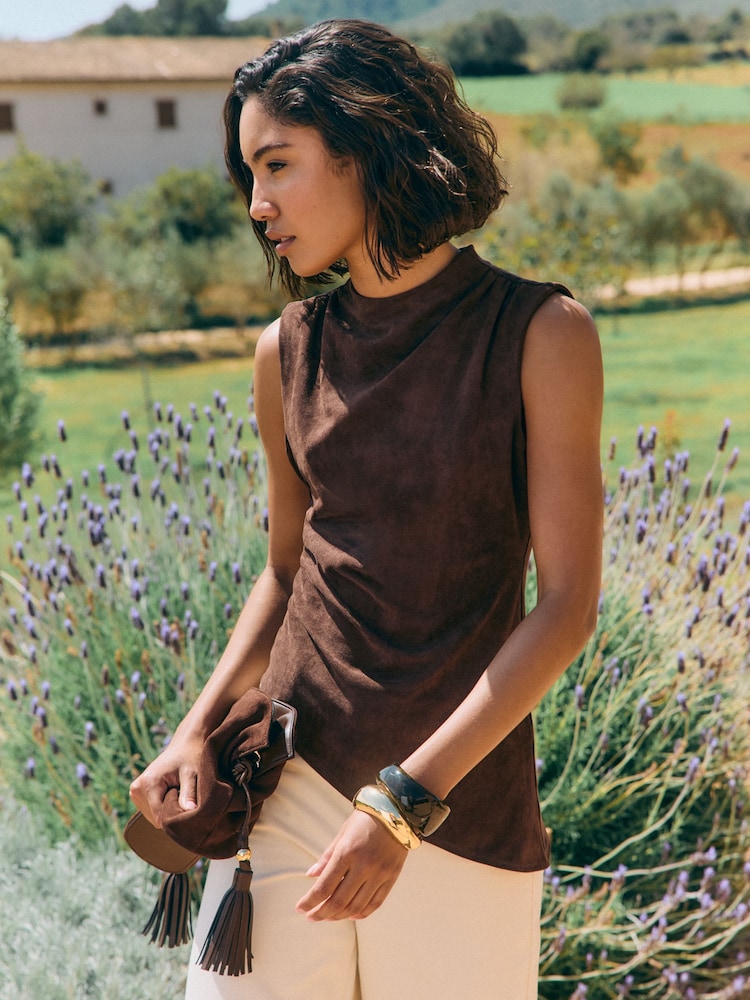 Friends Like These Faux Suede Sleeveless Top - Image 5 of 5