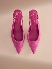 Վարդագույն զամշ - B By Ted Baker Point Toe Sling Back Heels - Պատկեր 3 8-ից