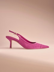Վարդագույն զամշ - B By Ted Baker Point Toe Sling Back Heels - Պատկեր 4 8-ից