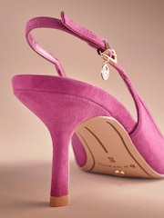 Վարդագույն զամշ - B By Ted Baker Point Toe Sling Back Heels - Պատկեր 5 8-ից