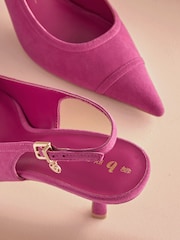 Վարդագույն զամշ - B By Ted Baker Point Toe Sling Back Heels - Պատկեր 6 8-ից