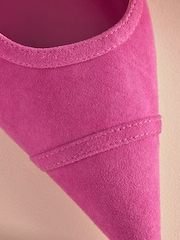 Վարդագույն զամշ - B By Ted Baker Point Toe Sling Back Heels - Պատկեր 7 8-ից